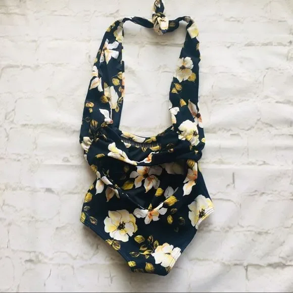 Beach Riot x Stone Cold Fox Paige Floral Print Cut Out Swimsuit Sz XS NWT - Picture 5 of 10